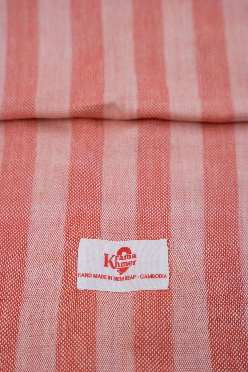 Echarpe foulard coton Krama du Cambodge Peam rose – Image 2