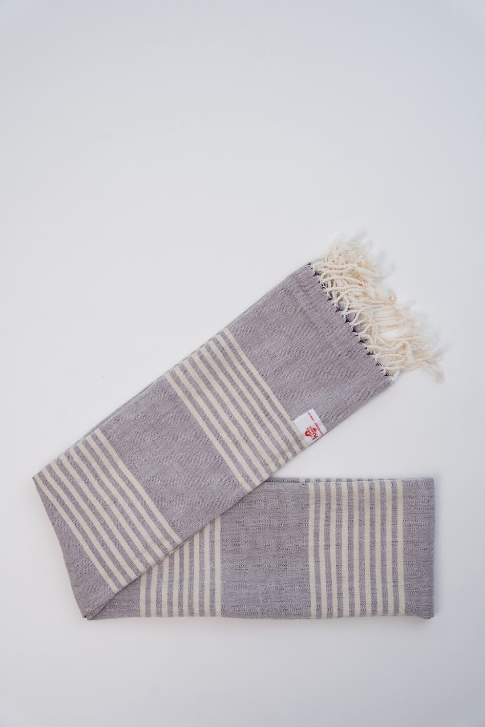 Cotton scarf headscarf Krama from Cambodia Takeo parma purple and white - Image 3