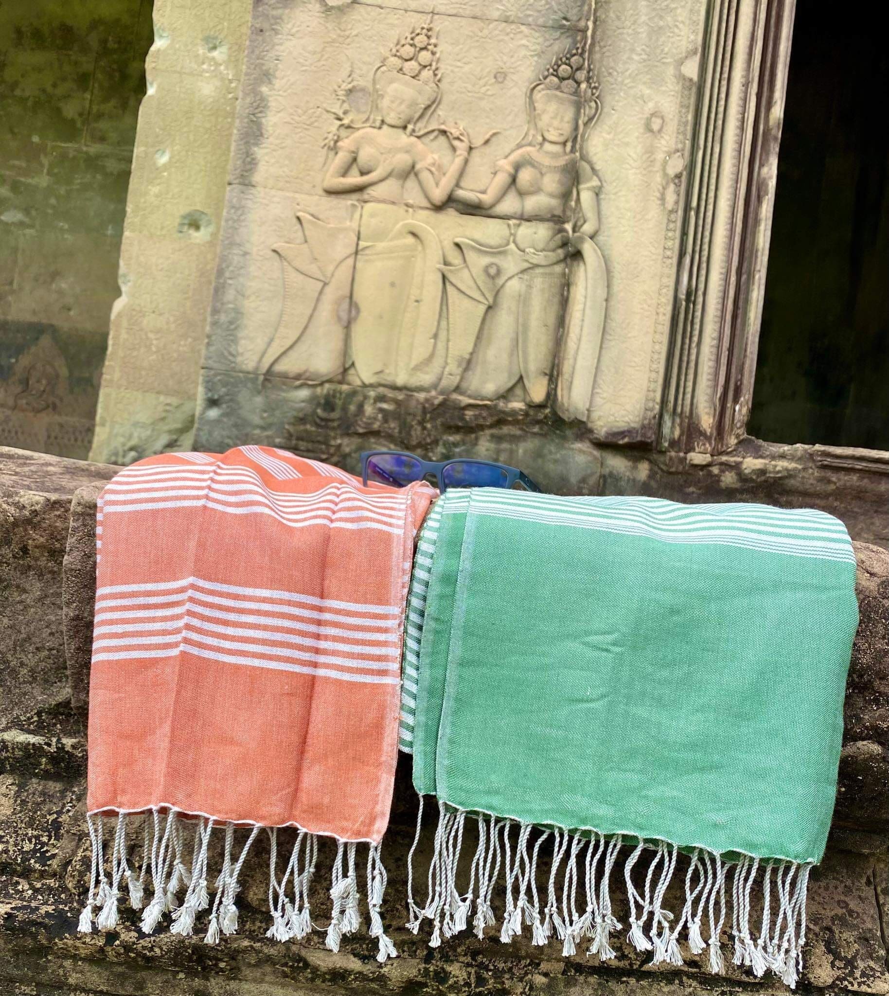 Schal Krama Baumwolle aus Kambodscha Baitong grün – Bild 4